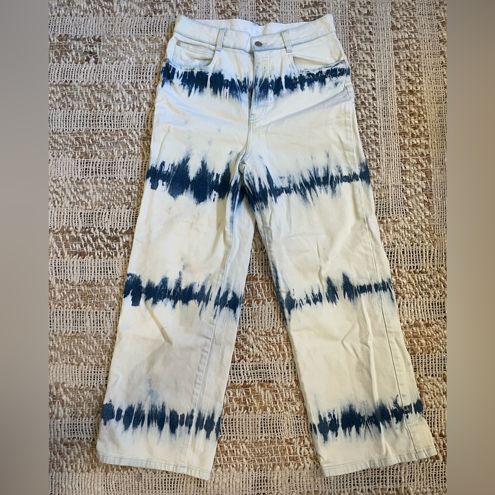 Stella McCartney Striped Tie-Dye High Rise Jeans